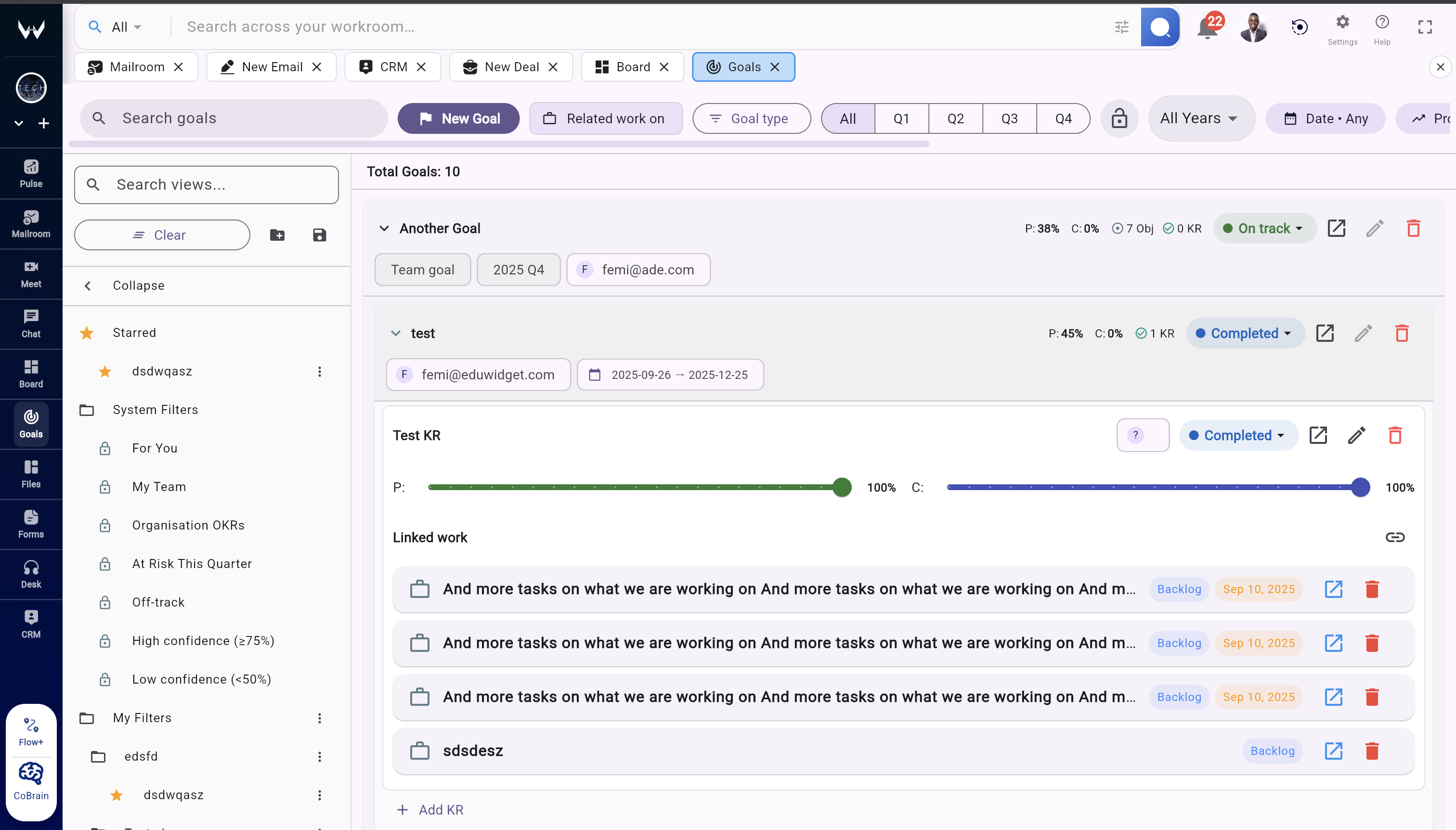 Goals and OKRs preview 1