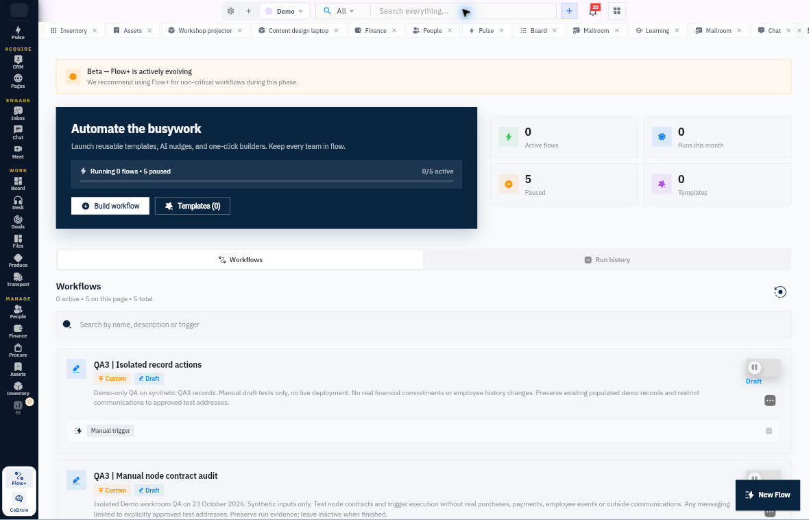 Workroomly Flow+: Workflow overview