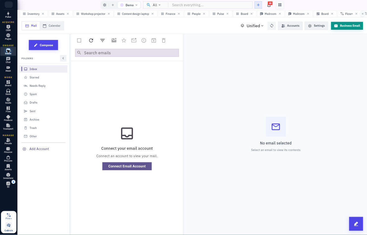 Workroomly inbox: Connect email workspace